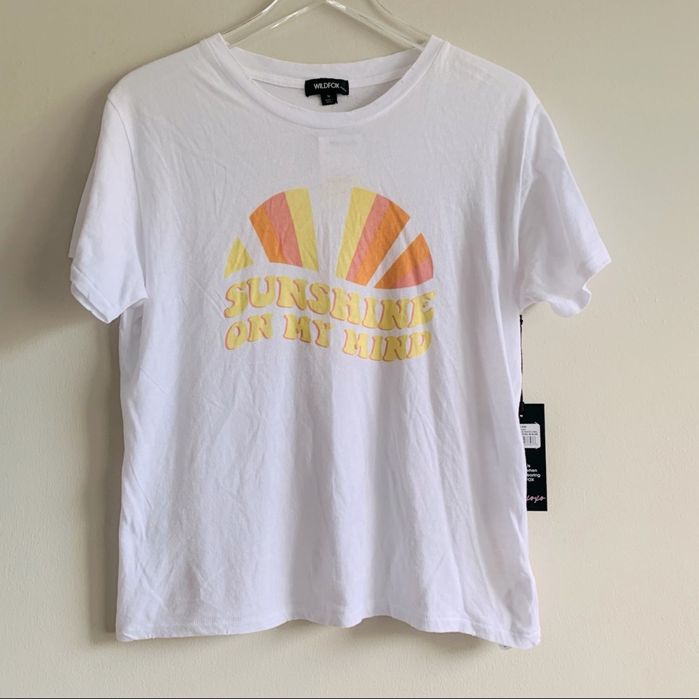 Wildfox Sunshine Mind Keke graphic tee clean white